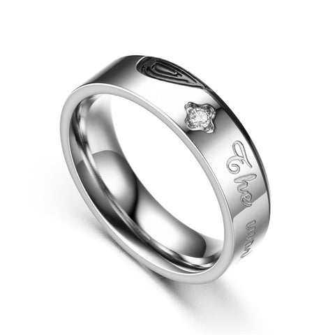 Bague de couple en acier inoxydable avec micro-incrustation de zircon