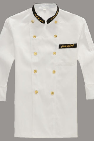 Chef's Uniform Long-sleeved Overalls Long-sleeved Solid Color