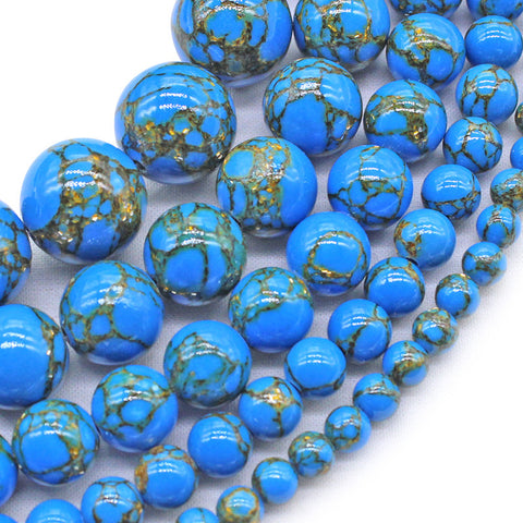 Perles de ficelle à faire soi-même en turquoise bleu foncé soie dorée