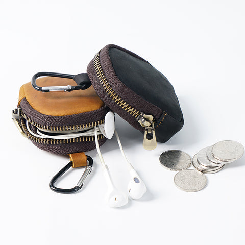 Cowhide Small Wallet Zipper Shell