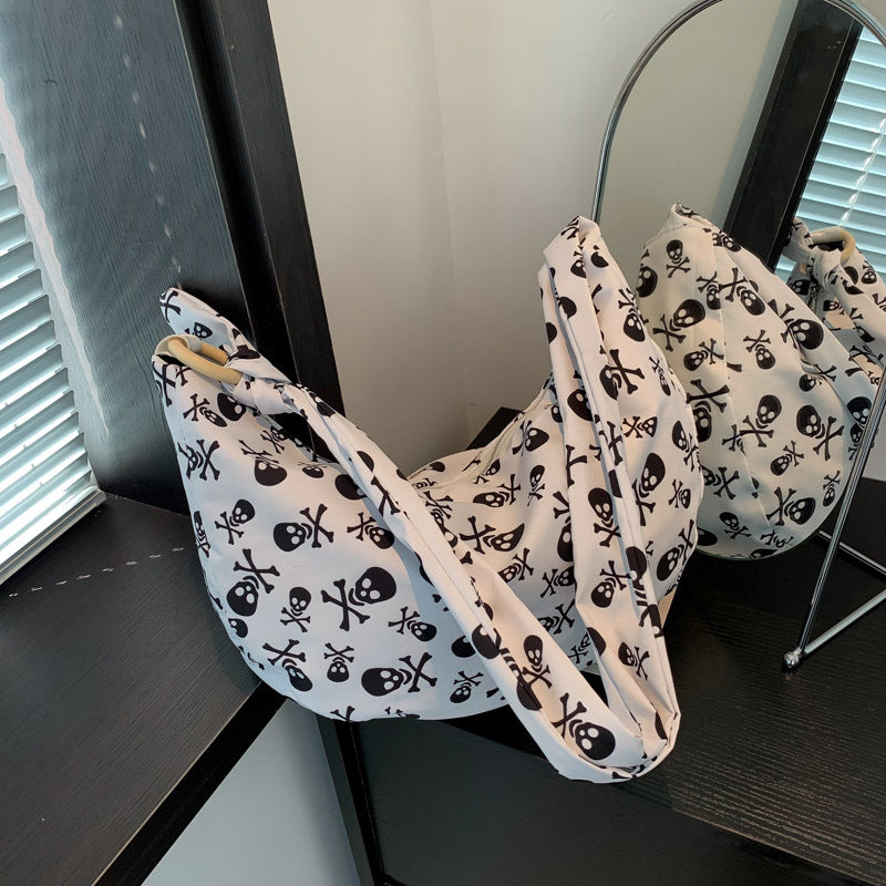 Women's Fashionable Simple Niche Printed Underarm Shoulder Messenger Bag - Fashionner