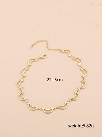 Buy Bohemian-Style Cross And Double-Heart Multi-Layer Anklet online at Fashionner.