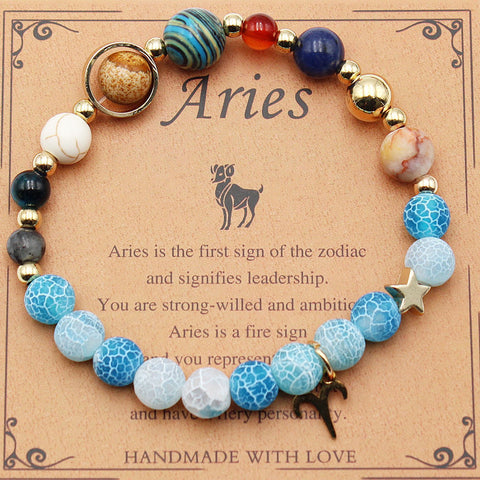 Bracelets Douze Constellations Pierres Naturelles Perles Huit Planètes