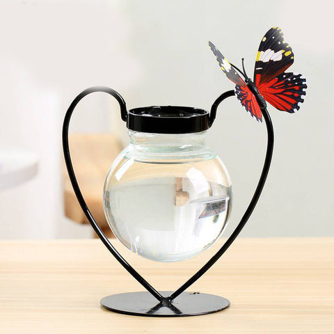 Décoration de Table Créative en Fer Forgé Vase Hydroponique