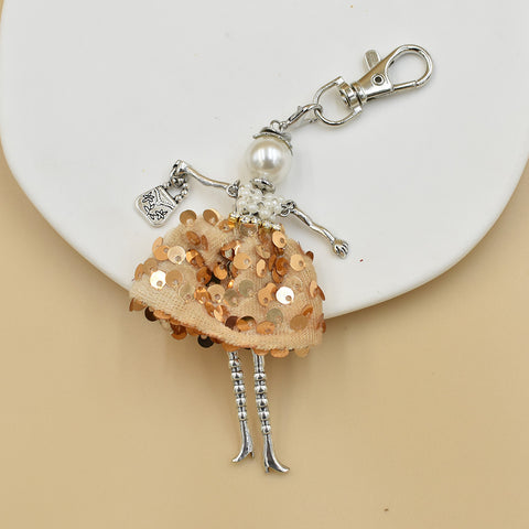 Porte-clés pour femme, pendentif de sac à main fait à la main avec personnage de dessin animé