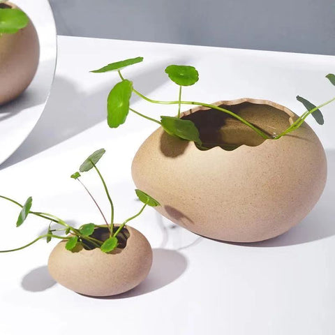Contenants à fleurs hydroponiques minimalistes en coquille d'œuf d'autruche créatifs