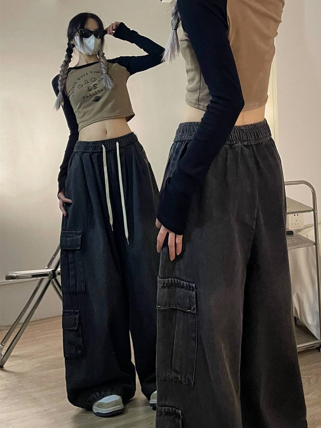 Jeans Tooling Loose Wide Leg Pants Women - Fashionner