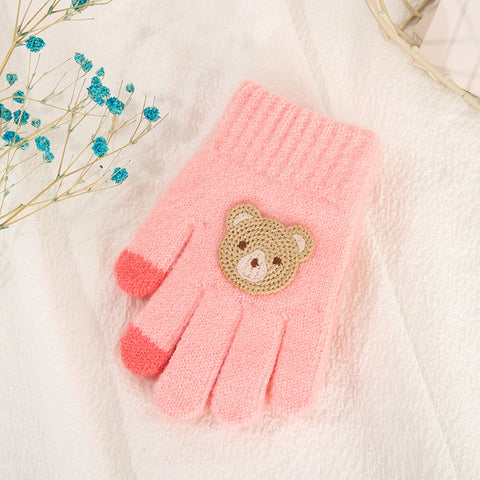 Gants en laine tricotés à cinq doigts pour enfants