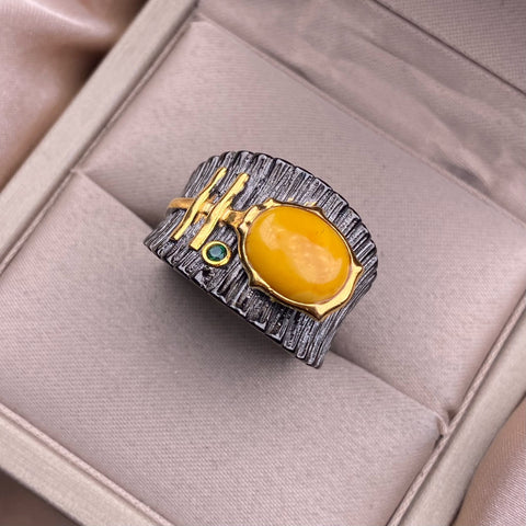 Buy Exaggerated-Style S925 Silver Inlaid Ring online at Fashionner.