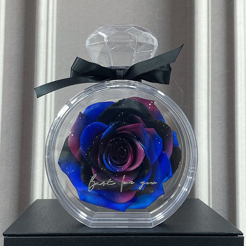 Ornements naturels de fleurs éternelles Housse transparente Boîte cadeau de roses séchées pour Noël Nouvel An Saint-Valentin Décoration intérieure