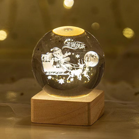 Ciel étoilé lumineux et planètes Lune Cristal de Lune Veilleuse Lampe de projection Lumière d'ambiance Cadeau créatif Nouveau cadeau insolite