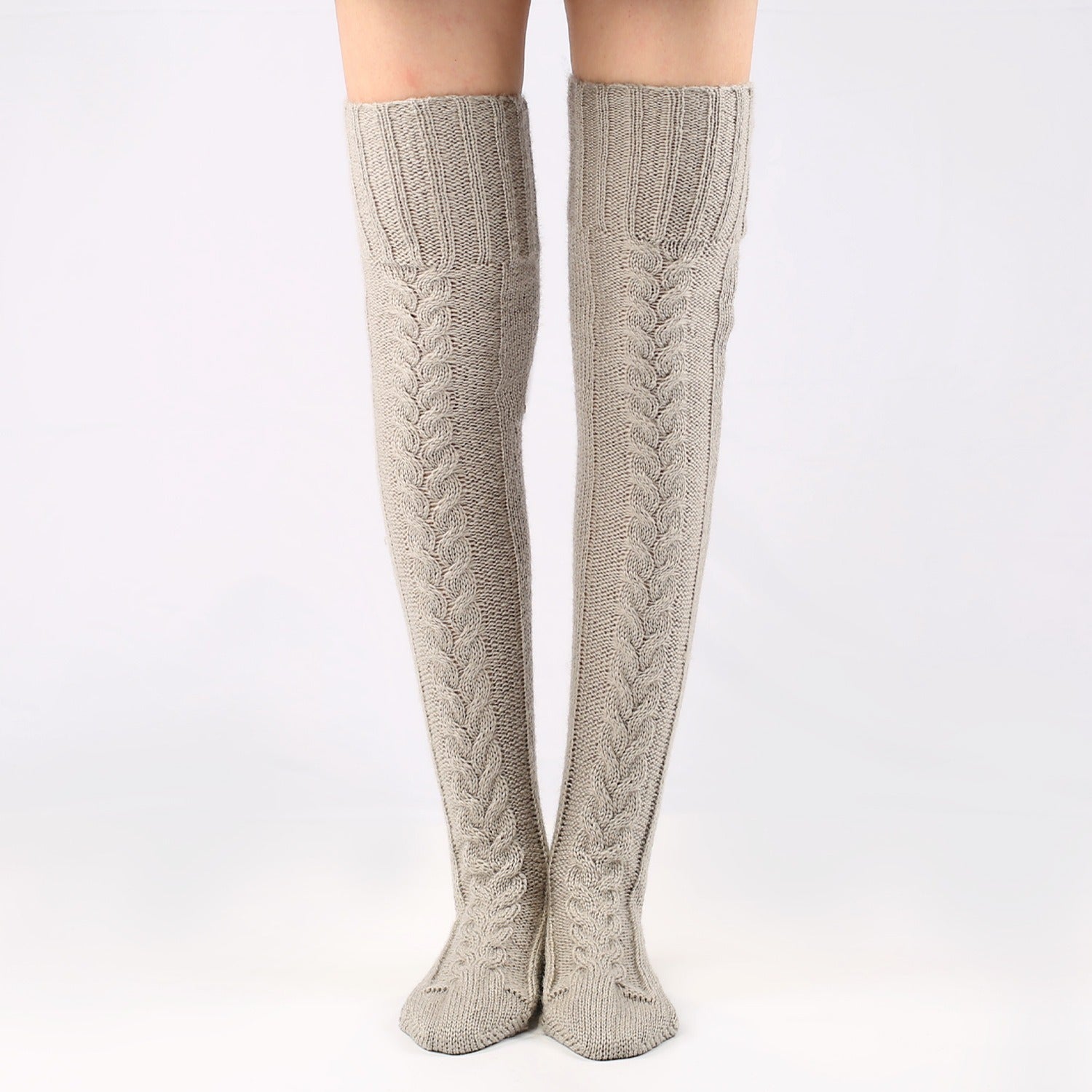 Autumn And Winter Knitting Knee Length Stockings Women's Lengthened Floor Stockings Wool Pile Stockings - Fashionner