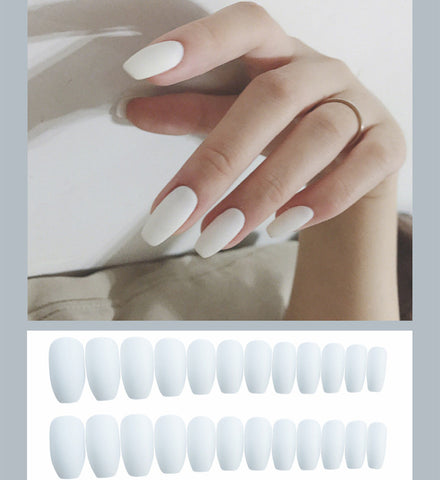 Frosted ballet fake nails - Fashionner