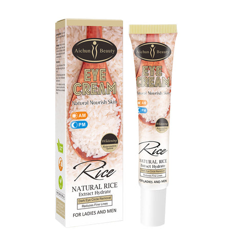 Crème Contour des Yeux au Riz Pour Éliminer les Poches et les Cernes, Atténuer les Ridules et Raffermir la Peau