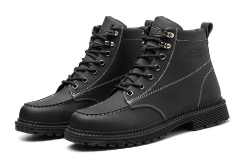 Comfortable And Durable Work Shoes Microfiber Leather Safety Shoes Men's Anti Smash And Anti Puncture Work Shoes - Fashionner