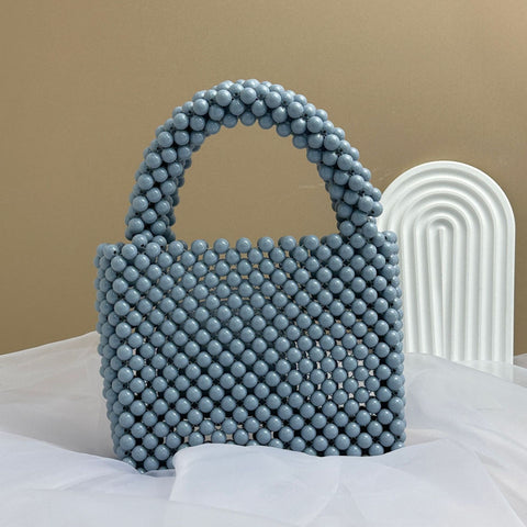 Sacs perles à la mode, sacs à main perles de couleur unie