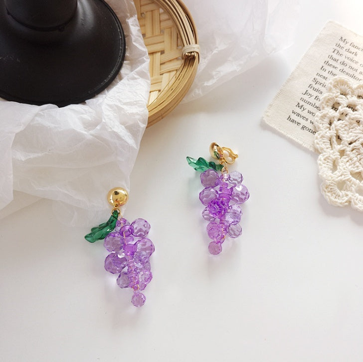 Grape earrings fruit earrings