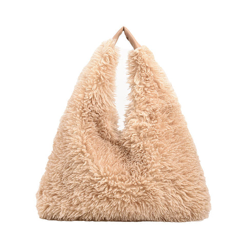 New Autumn And Ainter Plush Handbags Large-capacity Shoulder Armpit Bag Cute Fashion Luxury Designer Tote Bags For Women Trend - Fashionner