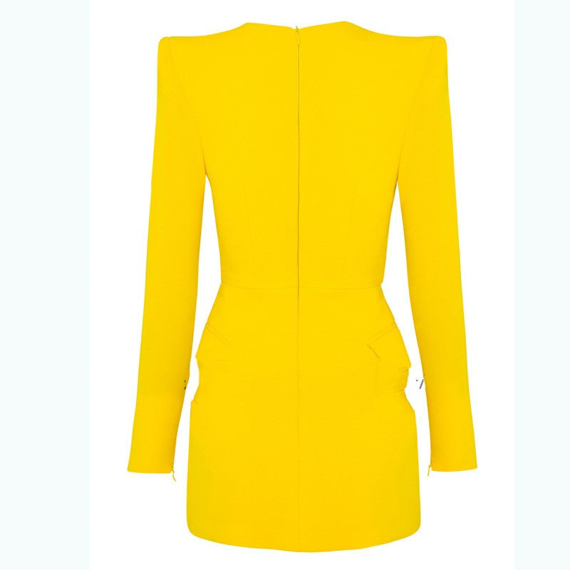 Yellow fashionable evening dress