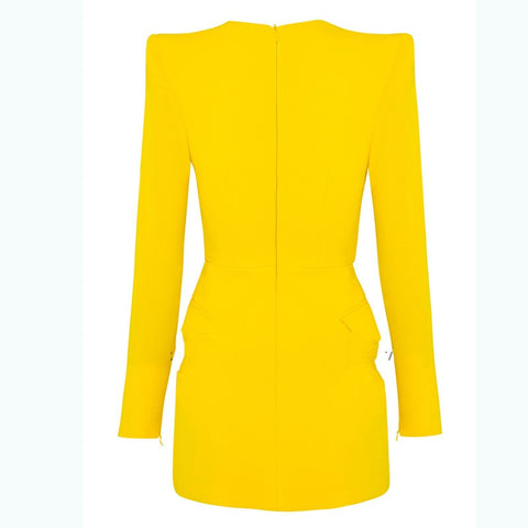 Robe de soirée jaune à la mode
