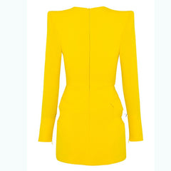 Yellow fashionable evening dress