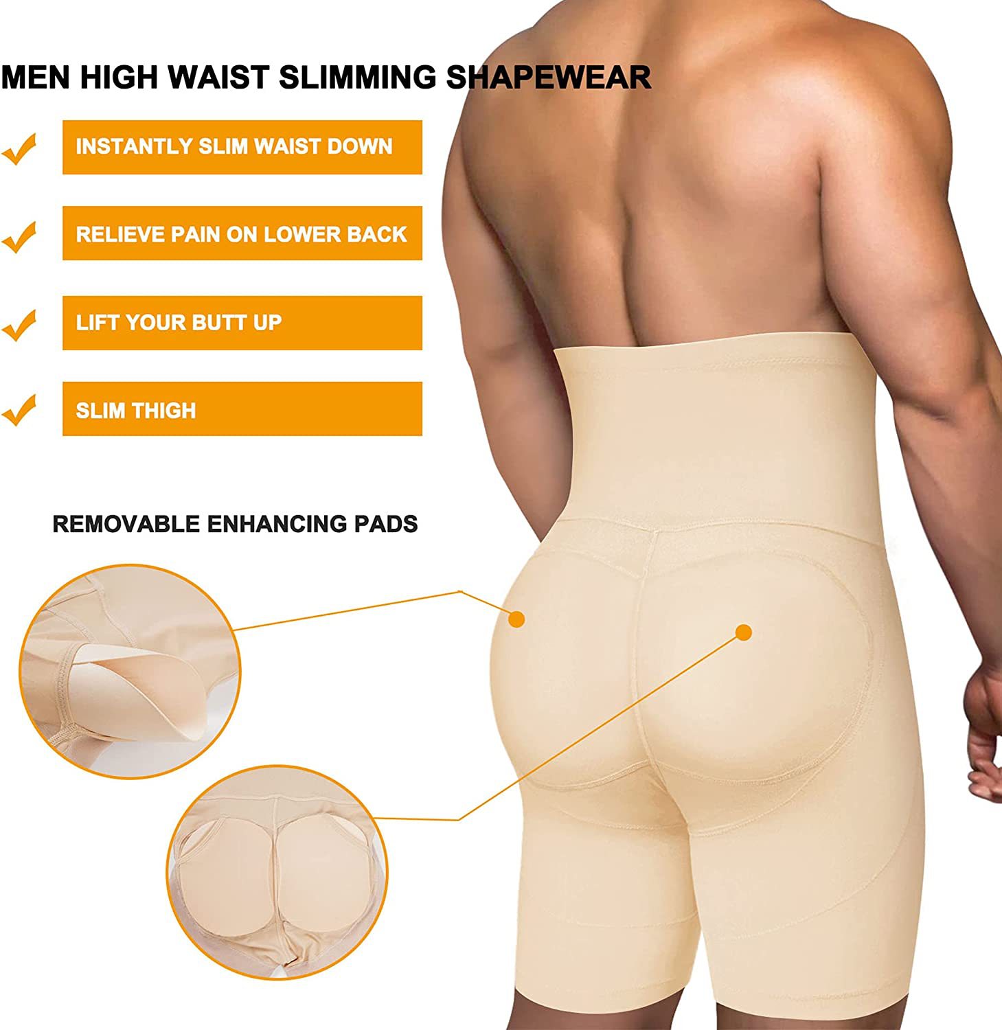 Buy Men's Shapewear High Waist Tight Tummy Control online at Fashionner.