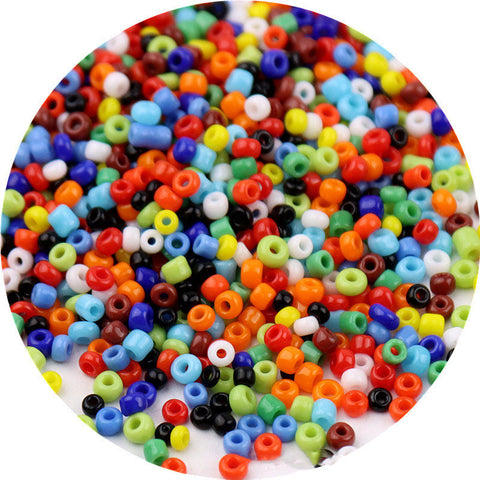 Perles de riz en verre peintes de couleurs mélangées