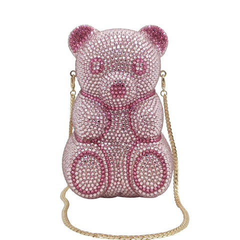 Petit sac de soirée en diamant ours Sac de luxe Banquet diamant Sac à main de soirée animal