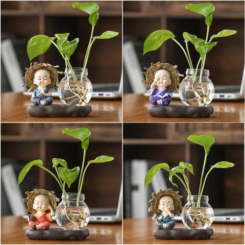 Radis Vert Hydroponique Pots de Plantes et Ustensiles Décorations de Bureau Transparentes Ameublement