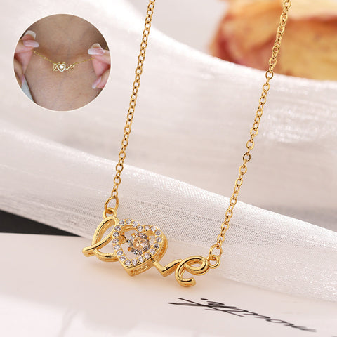 Valentines Day Gift New Titanium Steel Necklace Fashion New Love Smart Necklace Female Clavicle Chain Fashion Jewelry Woman - Fashionner
