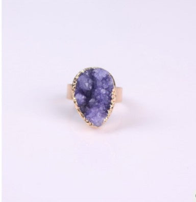 Bagues Femme Agate Pierre Naturelle Cristal Bourgeon Bagues Vintage Rose