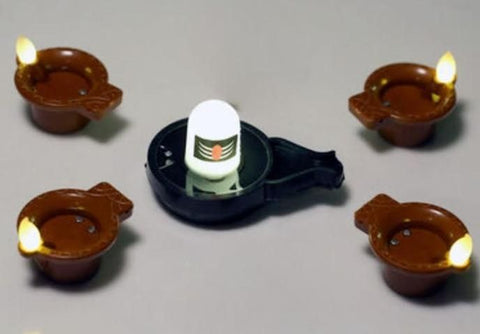 Shivling capteur d'eau + 4 Diya (L16)