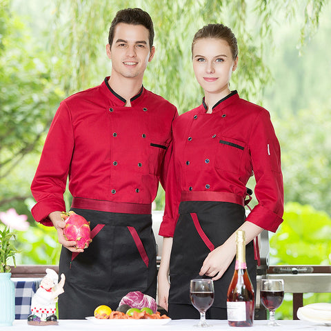Simple Solid Color Creative Chef's Work Clothes