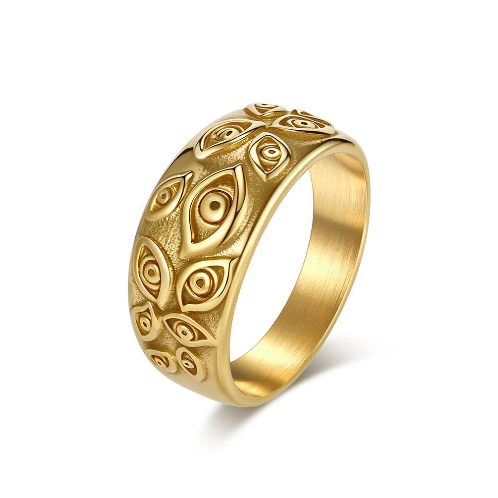Buy Retro Evil Eye Titanium Steel Ring For Men online at Fashionner.