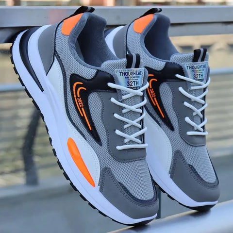 New Large Men's Shoes Sports Casual Shoes Mesh Breathable Shoes Black Men's Shoes - Fashionner