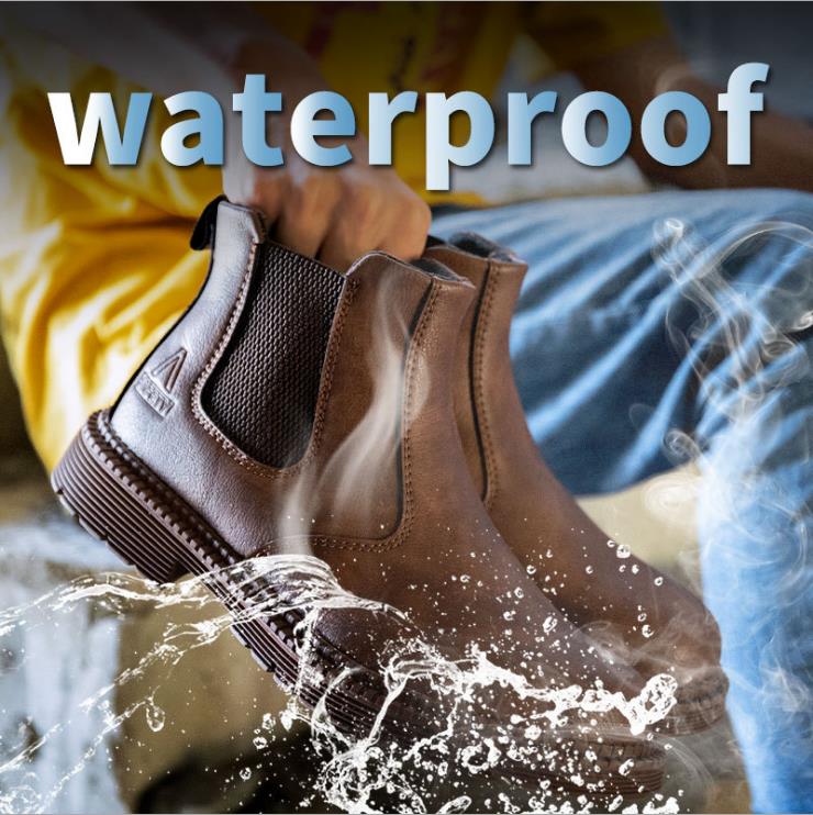 Construction Site Cowhide Breathable Waterproof Anti Smashing Welder Shoes Wear Resistant Safety Work Boots - Fashionner