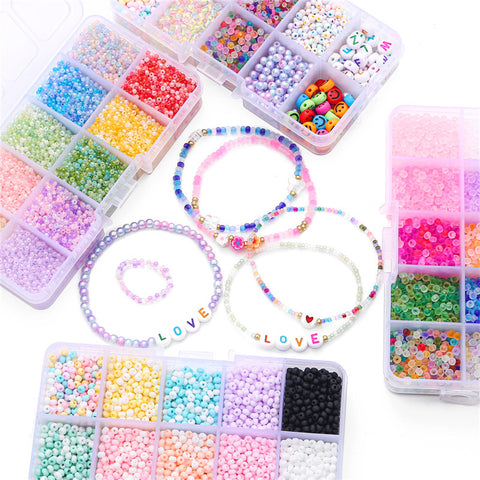 Perles de verre faites à la main avec paillettes de la même couleur