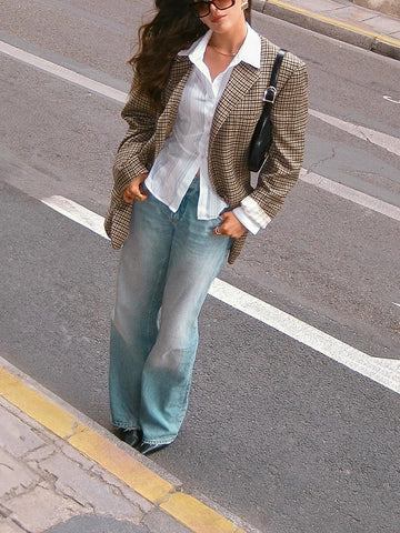Blazer élégant à carreaux