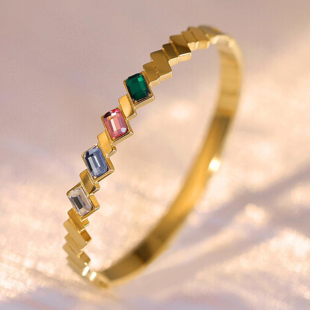 Buy Colorfast Electroplated Diamond Titanium Steel Bracelet online at Fashionner.
