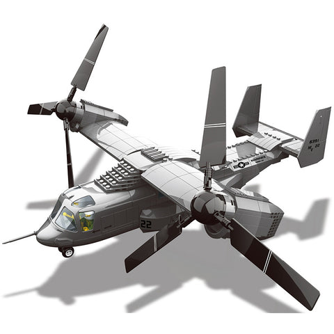 Avion militaire de chasse en blocs de construction en plastique à assembler
