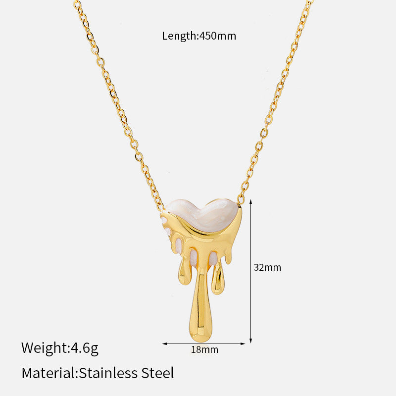 Buy Lava-Drip Oil Heart Earrings And Necklace online at Fashionner.