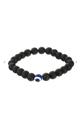Bracelet de perles PD Enterprise œil de bœuf noir unisexe