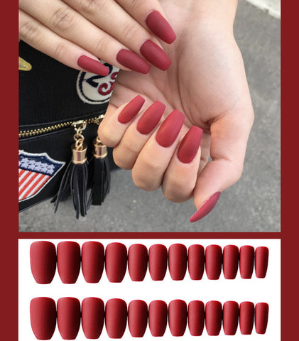 Frosted ballet fake nails - Fashionner
