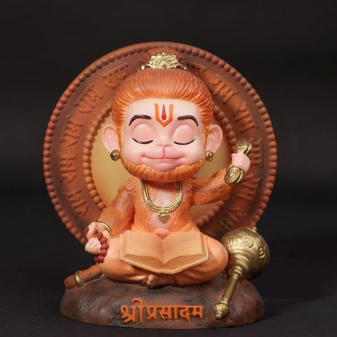 Statue de Bal Hanuman en méditation Shri Prasadam