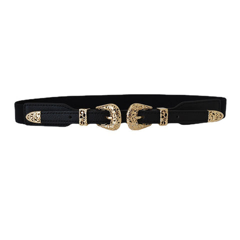 Buy Black Elastic Slim Waist Belt Women's Versatile Stretch Waist Cincher online at Fashionner.