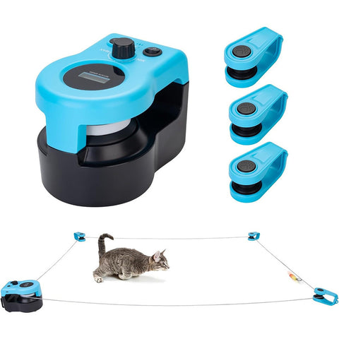 Jouets pour chats automatiques/télécommandés, roue d'exercice interactive pour chats avec vitesse réglable, jouet de chasse simulée pour chats d'intérieur