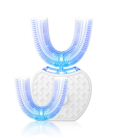 Brosse à dents électrique automatique intelligente 360 degrés étanche en forme de U, blanchissante, lumière bleue, chargement USB