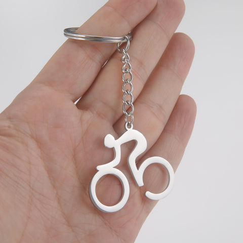 Gexiang Factory Acier Titane Découpe Creuse 18K Or Véritable Galvanoplastie Trait Simple Pendentif Vélo Porte-clés Acier Inoxydable