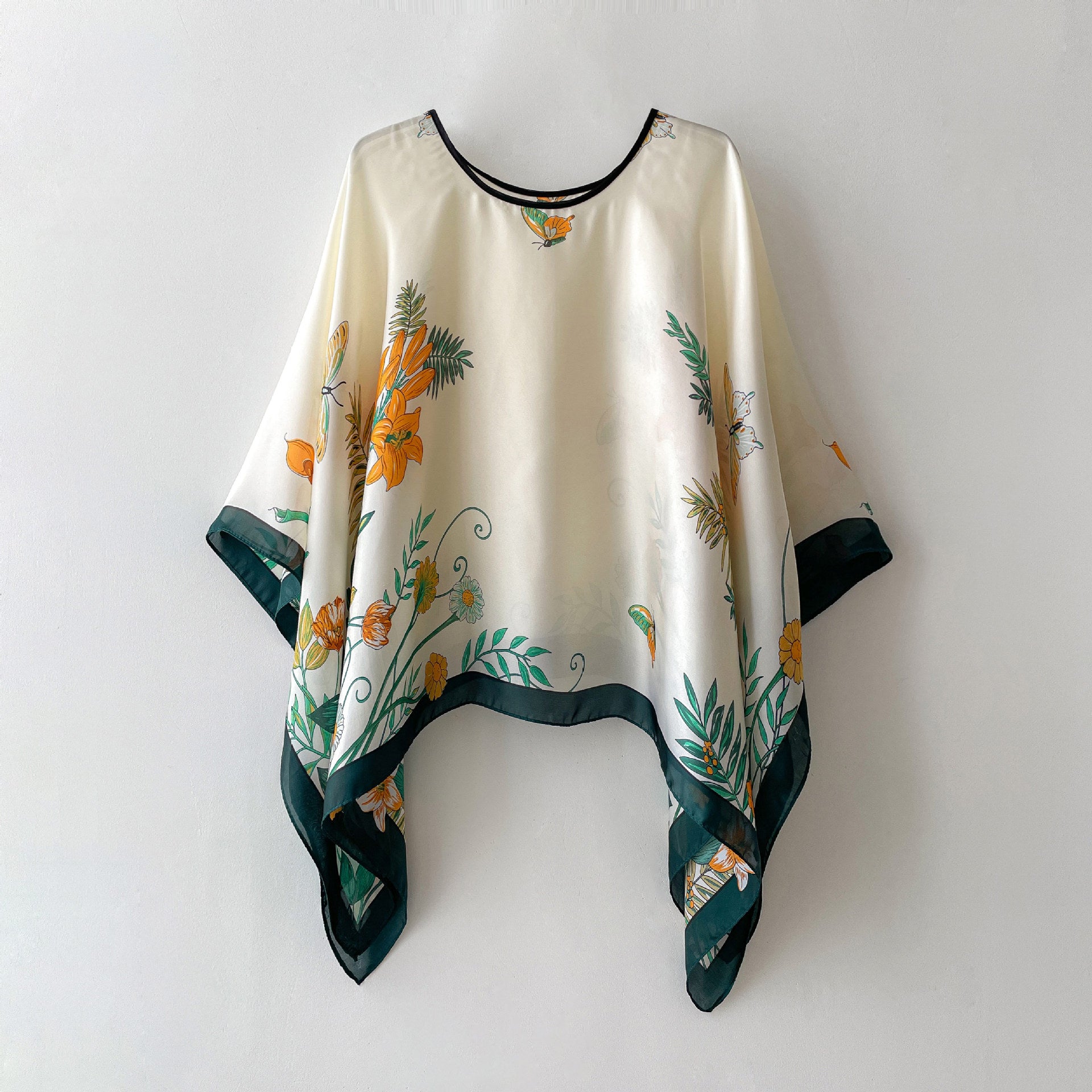 Silk Scarf Artificial Silk Sunscreen Scarf For Women Pullover Shawl - Fashionner