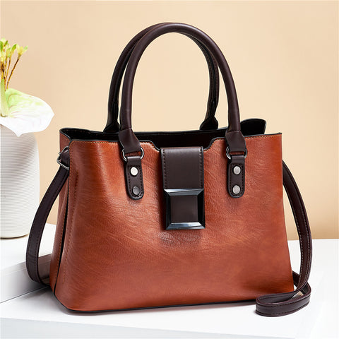Women Shoulder Bag Big Buckle Handbags Work Daily Office Crossbody Bags - Fashionner